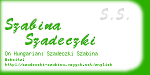 szabina szadeczki business card